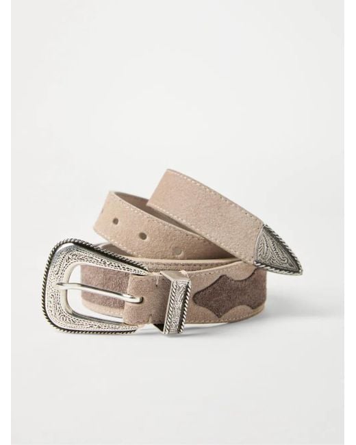 Brunello Cucinelli White Leather Belt for men