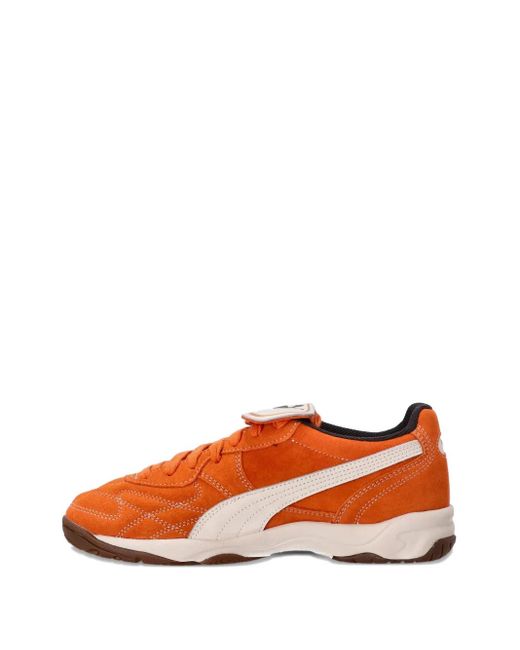 PUMA Orange Indoor Panelled Suede Sneakers