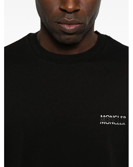 Moncler Black Long-Sleeve Cotton T-Shirt for men