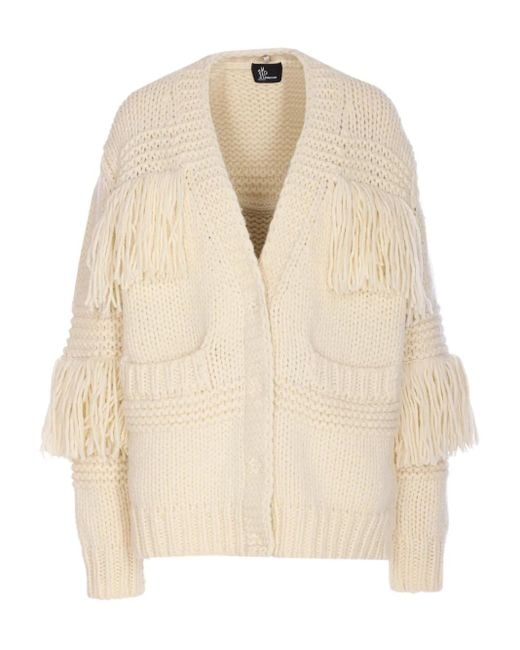 Moncler Women's Natural Fringes Cardigan