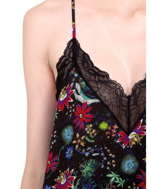 Zadig & Voltaire Christy Top Met Bloemenkant in het Black