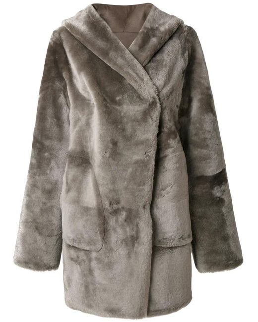 Sylvie Schimmel Gray Hooded Coat
