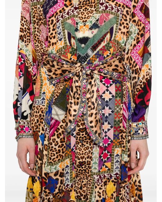 Vestido camisero a capas escalonadas Camilla de color White