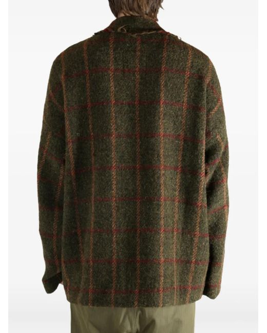 Uma Wang Green Jolla Check-Pattern Jacket for men