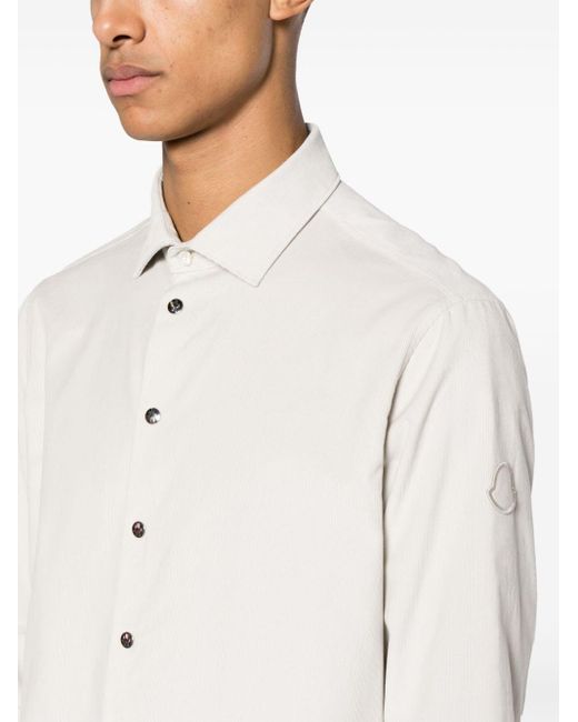 Chemise en velours côtelé à col pointu Moncler pour homme en coloris White