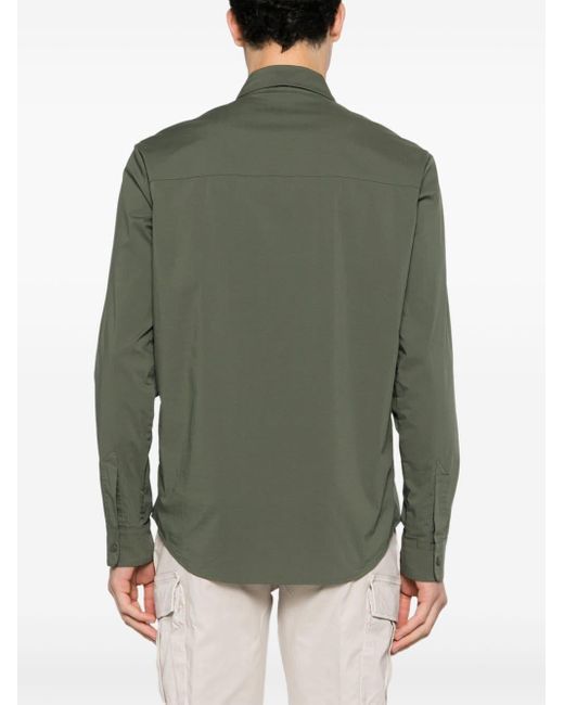 Aspesi Green Press-stud Cotton-blend Shirt for men
