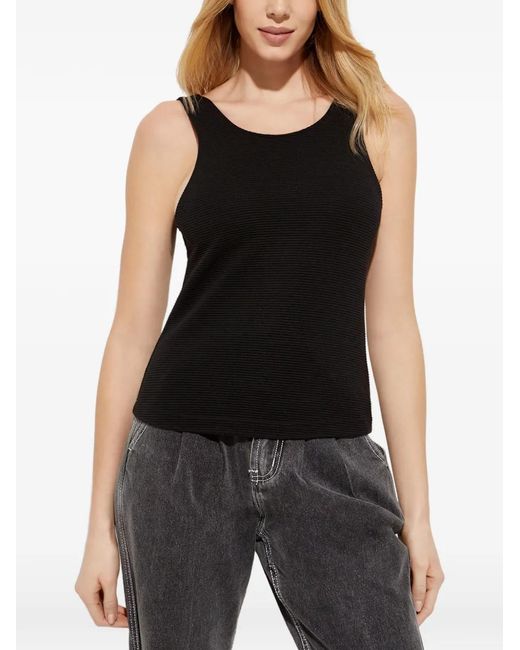 Ixiah Black Ribbed Tank Top