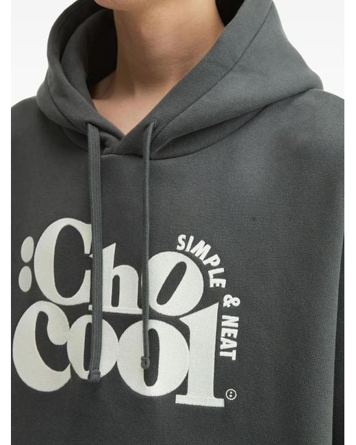 Chocoolate Black Logo-Print Hoodie for men