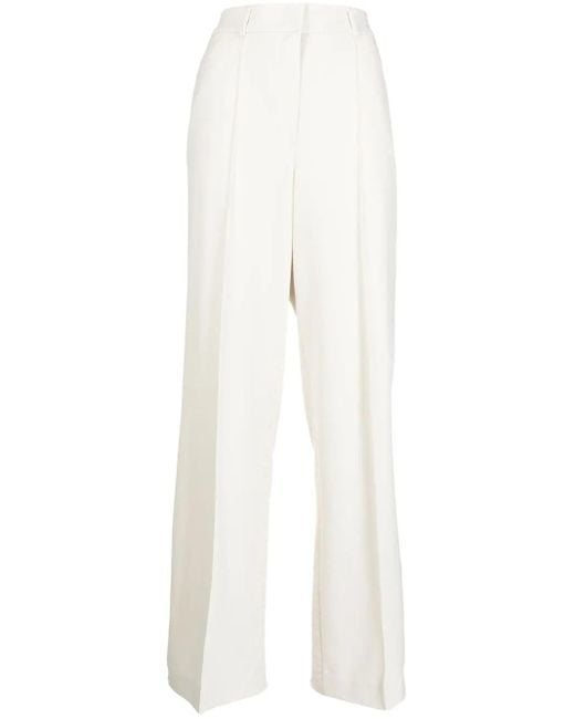 Goen.J White Twill Straight-Leg Trousers