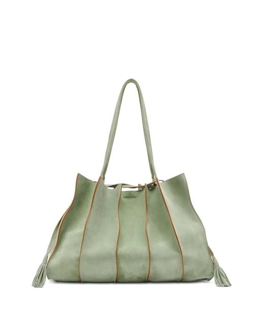 Ulla Johnson Green Large Adria Tassel-Detail Large Tote