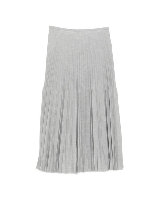 JNBY Gray Pleated Midi Skirt