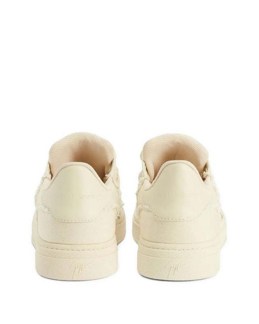 Giuseppe Zanotti Natural Frayed Low Sneakers for men