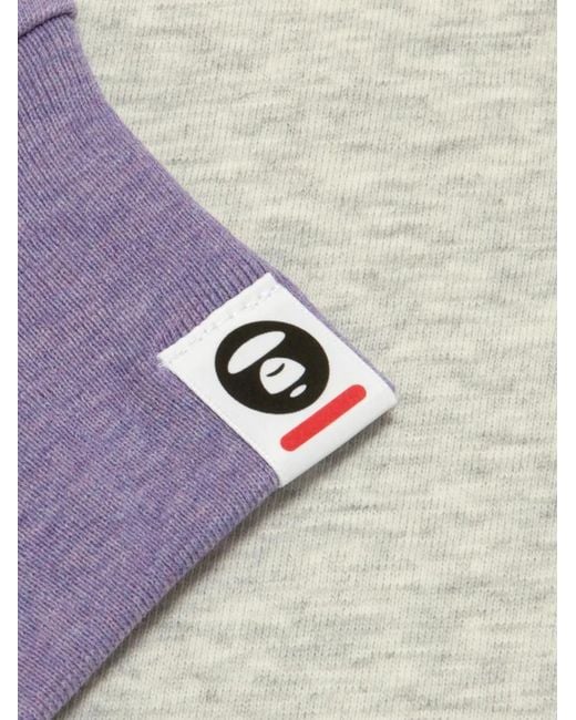 Aape By A Bathing Ape White Raglan-Sleeve Heart-Patch T-Shirt for men