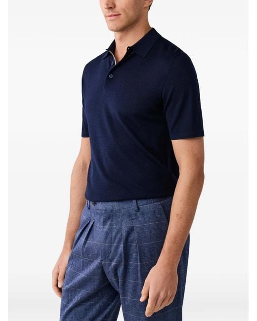 Hackett Blue Polo En Maille for men