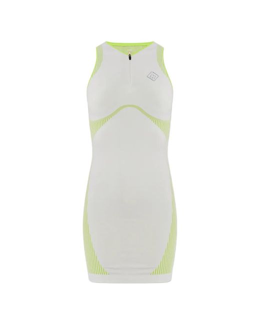 Casablanca White Sleeveless Dress With A Quarter Zip