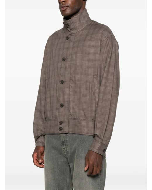 Our Legacy Brown Mock Plaid-Pattern Jacket for men