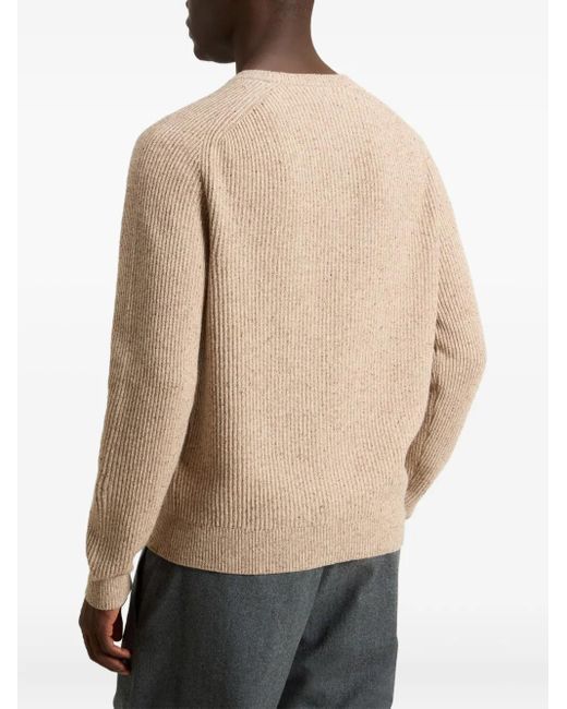 Woolrich Natural Rib-Knit Crew Neck Sweater for men