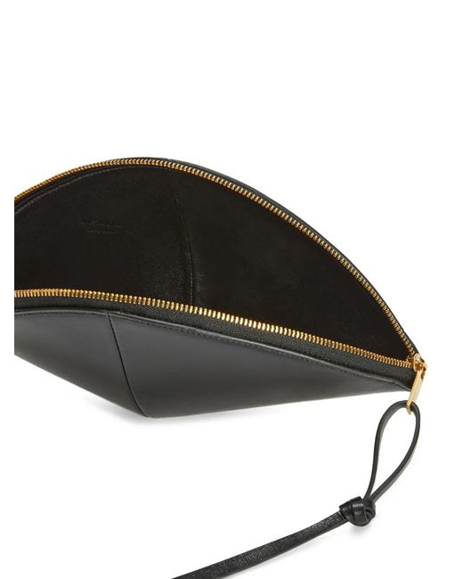 Jil Sander Black Curved Wrist-Strap Clutch Bag