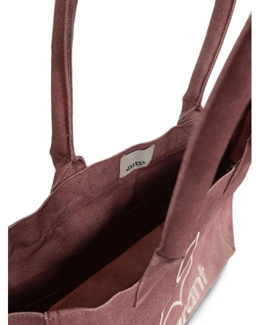 Isabel Marant Purple Small Yenky Logo-Embroidered Tote Bag