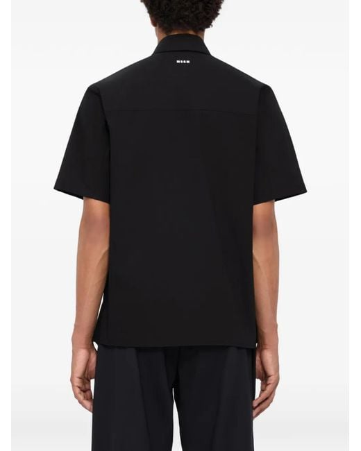 MSGM Black Chemise À Manches Courtes for men