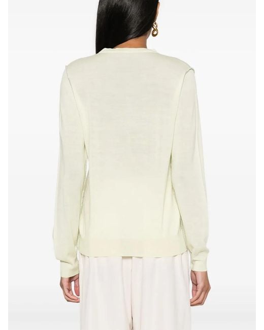 Fabiana Filippi Natural Metallic-Threading Wool Cardigan