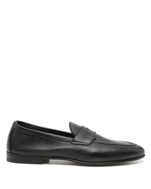 Henderson Black Leather Loafers for men
