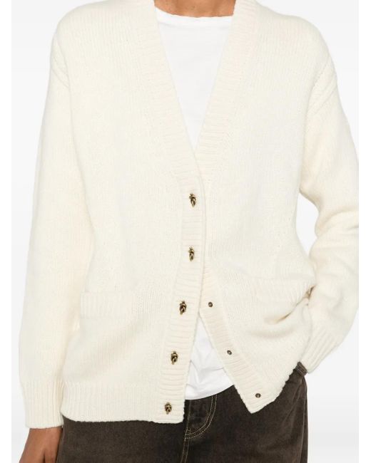 Moncler Natural Virgin Wool Cashmere Cardigan