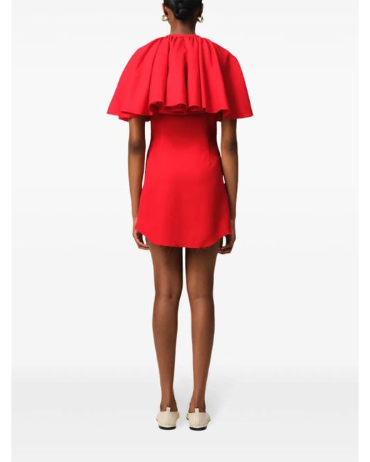 AMI Red Ruffled Mini Dress