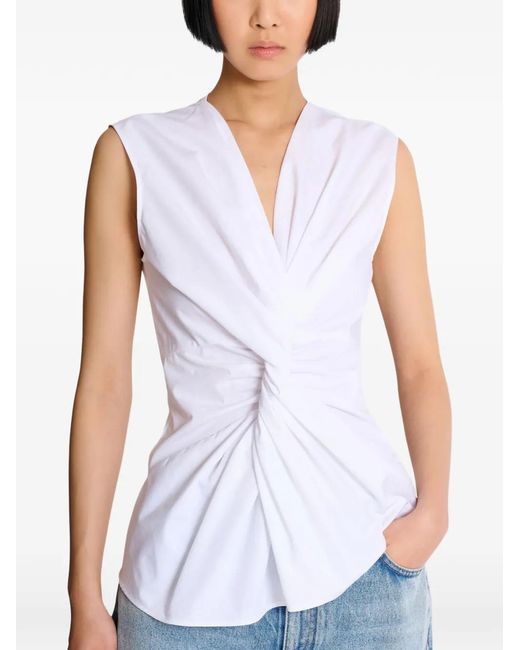 Balmain Gedrapeerde Blouse in het White
