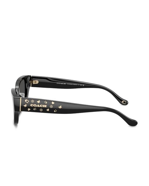 COACH Black Logo-Plaque Square Sunglasses