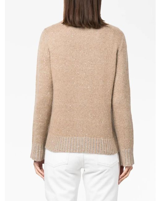 Fabiana Filippi Natural Wool Blend Turtleneck Sweater