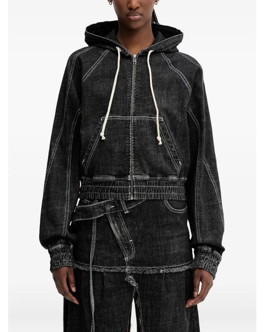 Felpa Con Cappuccio E Zip di OTTOLINGER in Black