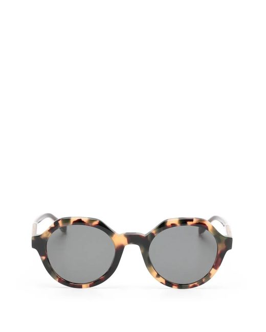 Zadig & Voltaire Gray Tortoiseshell-Effect Round-Frame Sunglasses