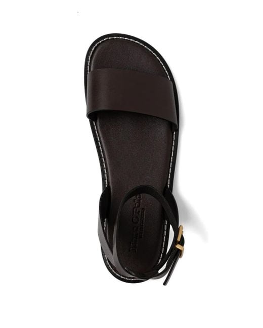 Marc O' Polo Black Ankle-Strap Leather Sandals