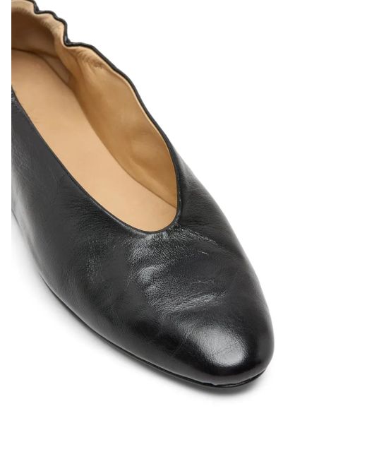 Marsèll Black Strascico Leather Ballet Flats