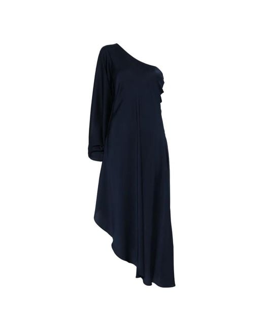 Silk95five Blue Ritz One-Shoulder Dress