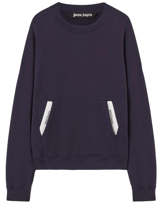 Palm Angels Blue Logo Sweatshirt for men