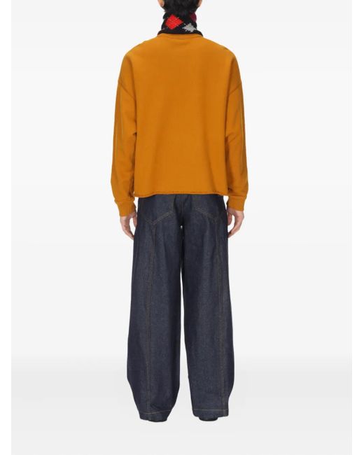 YMC Natural Raw-Hem Cotton Sweatshirt for men