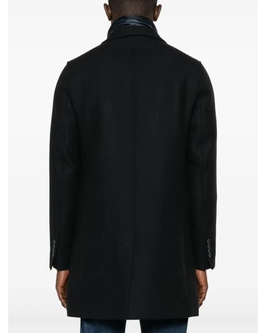 Herno Black Layered Coat for men
