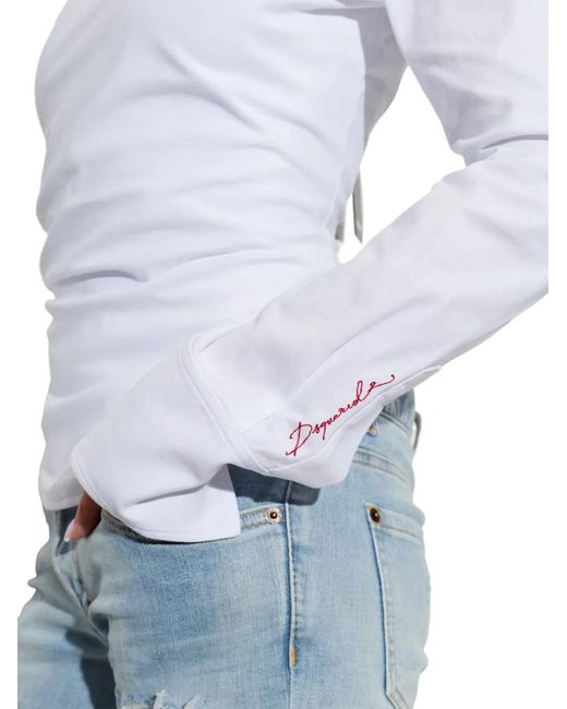 DSquared² White One-Shoulder Ruched Top