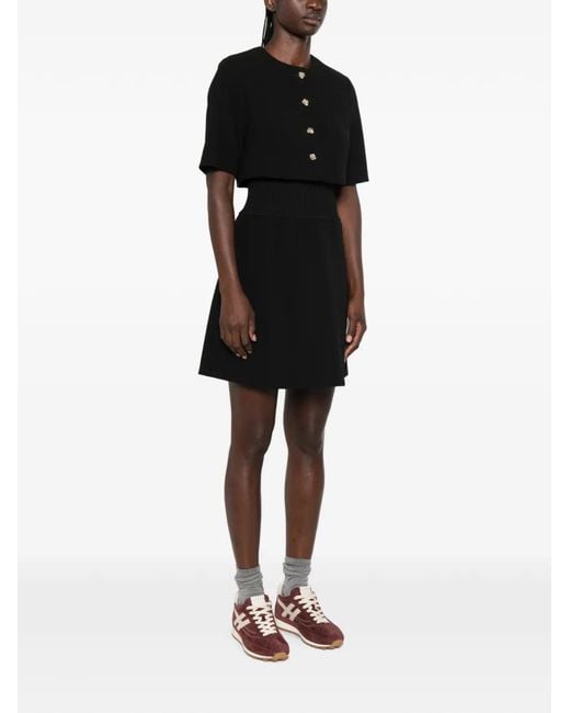 Sandro Black Button-Up Layered Dress