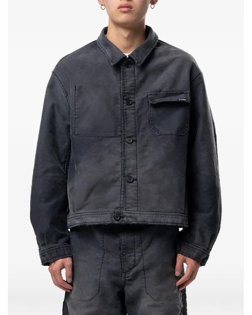 KAMIYA Blue Distressed Moleskin Jacket for men