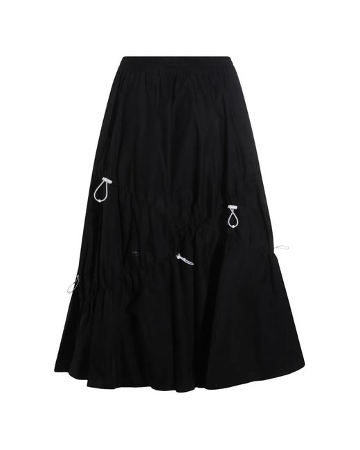 Moschino Black Drawstring Midi Skirt