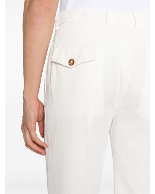 Pantalones de vestir de talle medio Brunello Cucinelli de hombre de color White