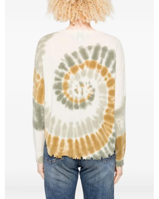 Kujten Trui Met Tie-Dye Print En Franje in het White