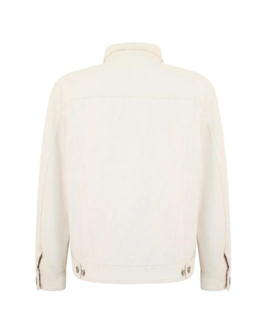 Moorer White Ardea Button-Up Denim Jacket