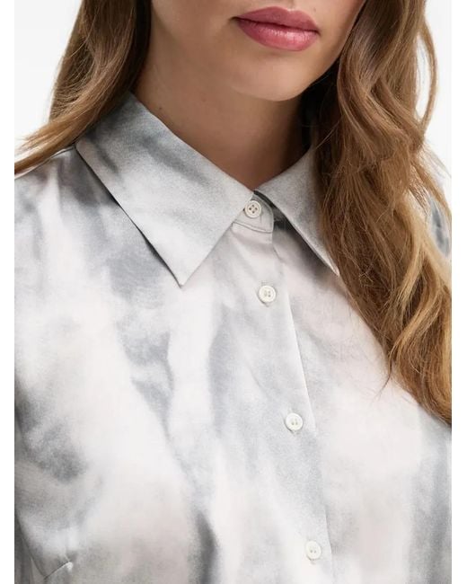 Sisley Gray Patterned Button-Fastening Shirt