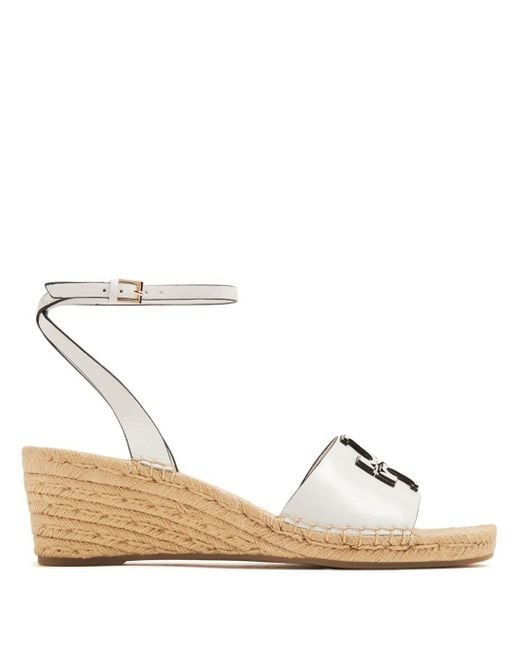 Tory Burch Natural Double T Espadrille Sandals