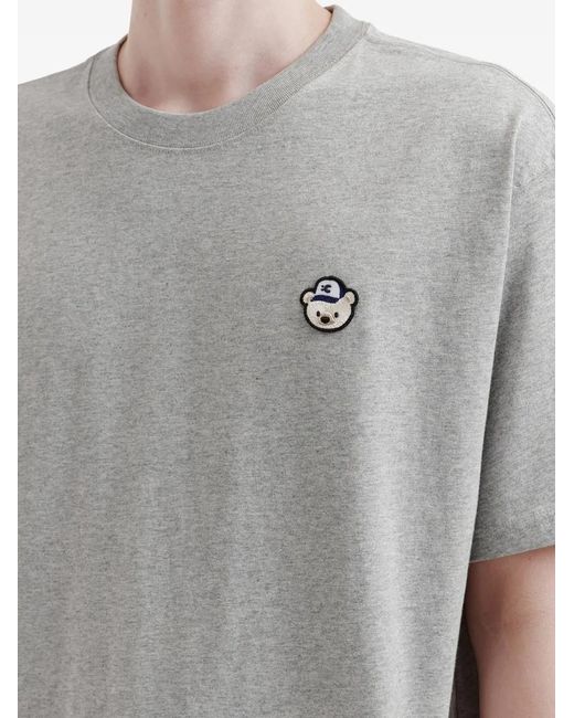 Chocoolate Gray Bear-Patch T-Shirt for men