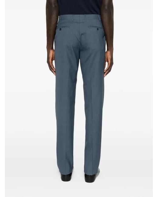 Canali Blue Buttoned Trousers for men